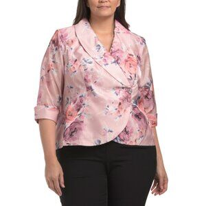 ALEX EVENINGS Blush Multi Plus Blouse